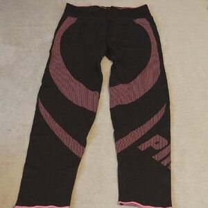 PINK Victoria's Secret Black Leggings with Pink Accents